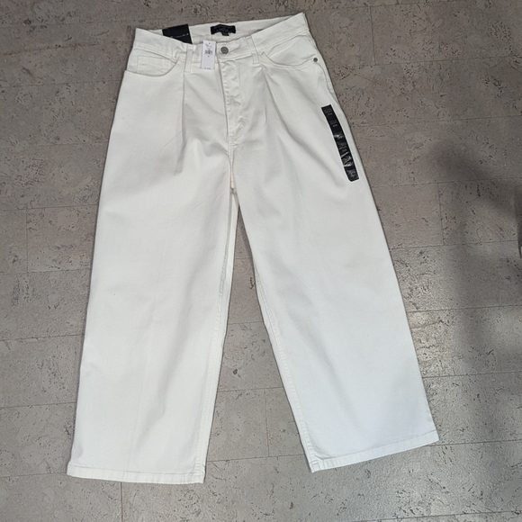 NWT Banana Republic White Wide Leg Crop Pants size 29 size 8 women's - Picture 2 of 8